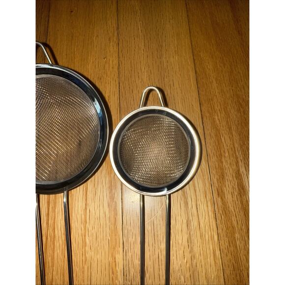 3 Pack Stainless Steel Mesh Strainers Fine Sifting Draining Ergonomic Handles US - Picture 4 of 4